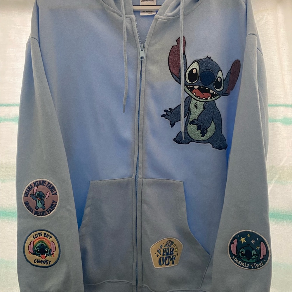 Blue Stitch Character Hoodie Sweatshirt XXL Womens